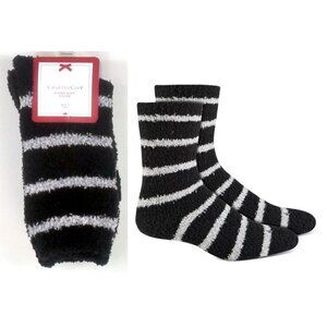 2pr Charter Club Super Soft Crew Socks – Black Stripe – NWT 🧦